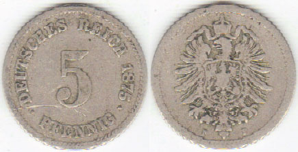 1875 F Germany 5 Pfennig A002470